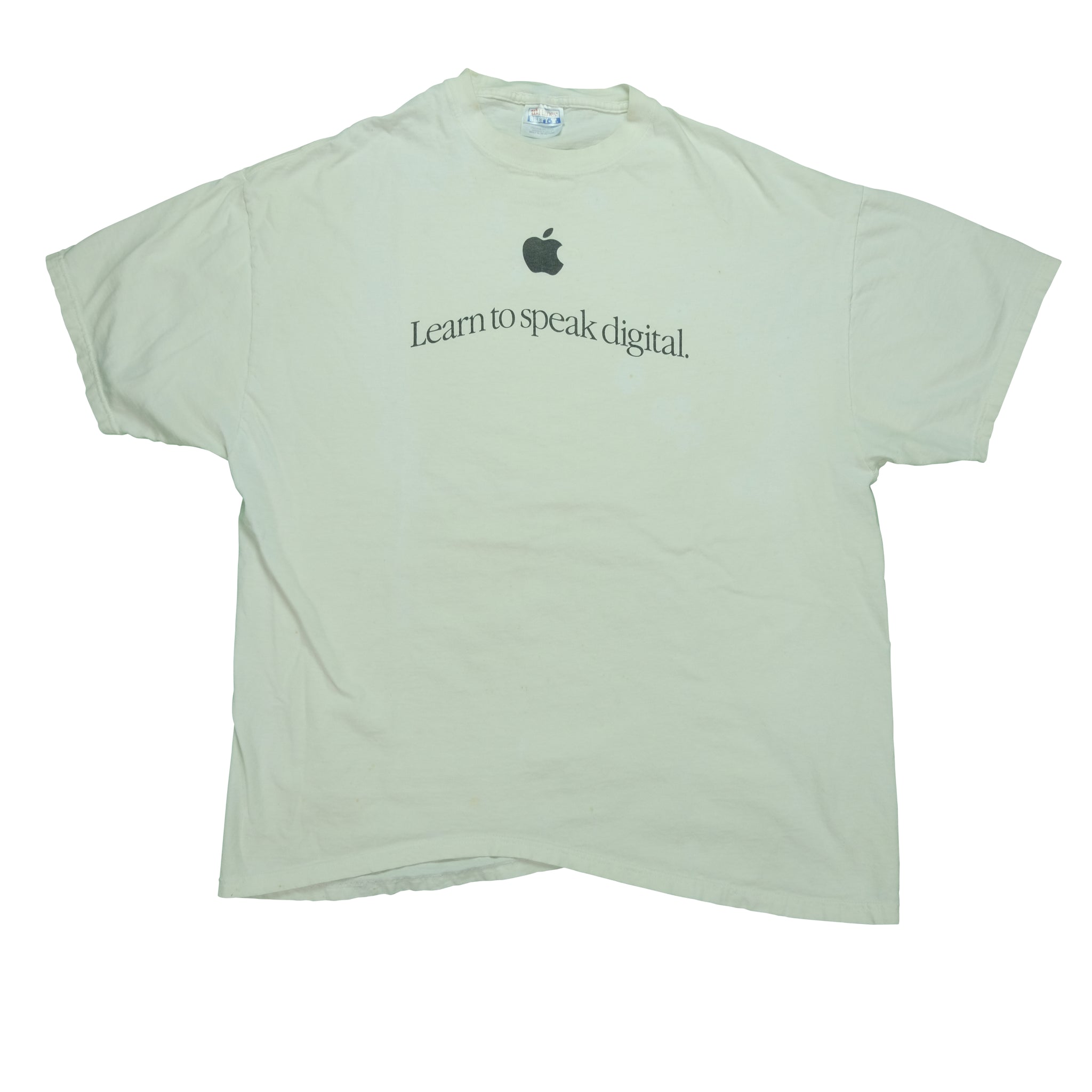 Vintage Apple Learn To Speak Digital Double Sided Tee on Hanes