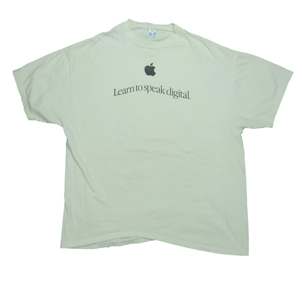 Vintage Apple Macintosh Learn To Speak Digital T Shirt 2000s White XL