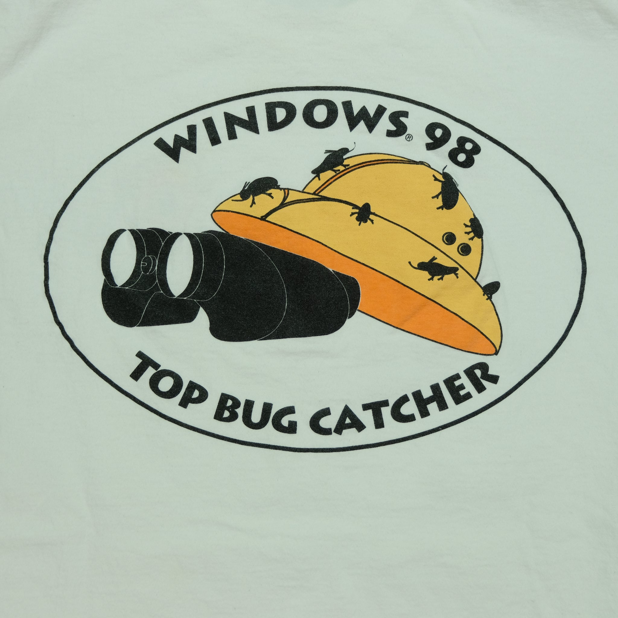 Vintage Windows 98 Top Bug Catcher Double Sided Tee on Oneita