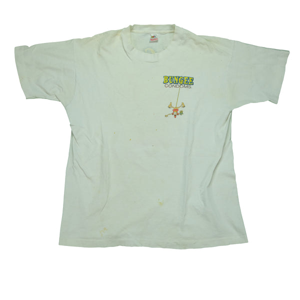 Vintage Bungee Condoms T Shirt 90s White XL