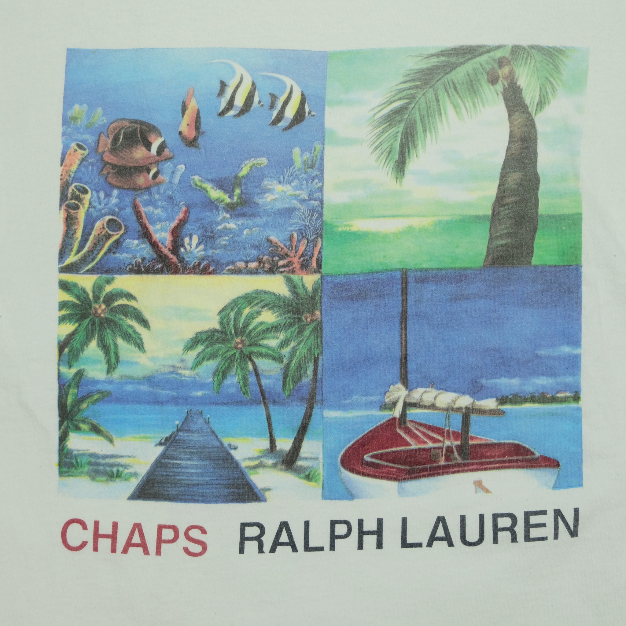 Vintage Chaps Ralph Lauren Beach Outdoors Tee