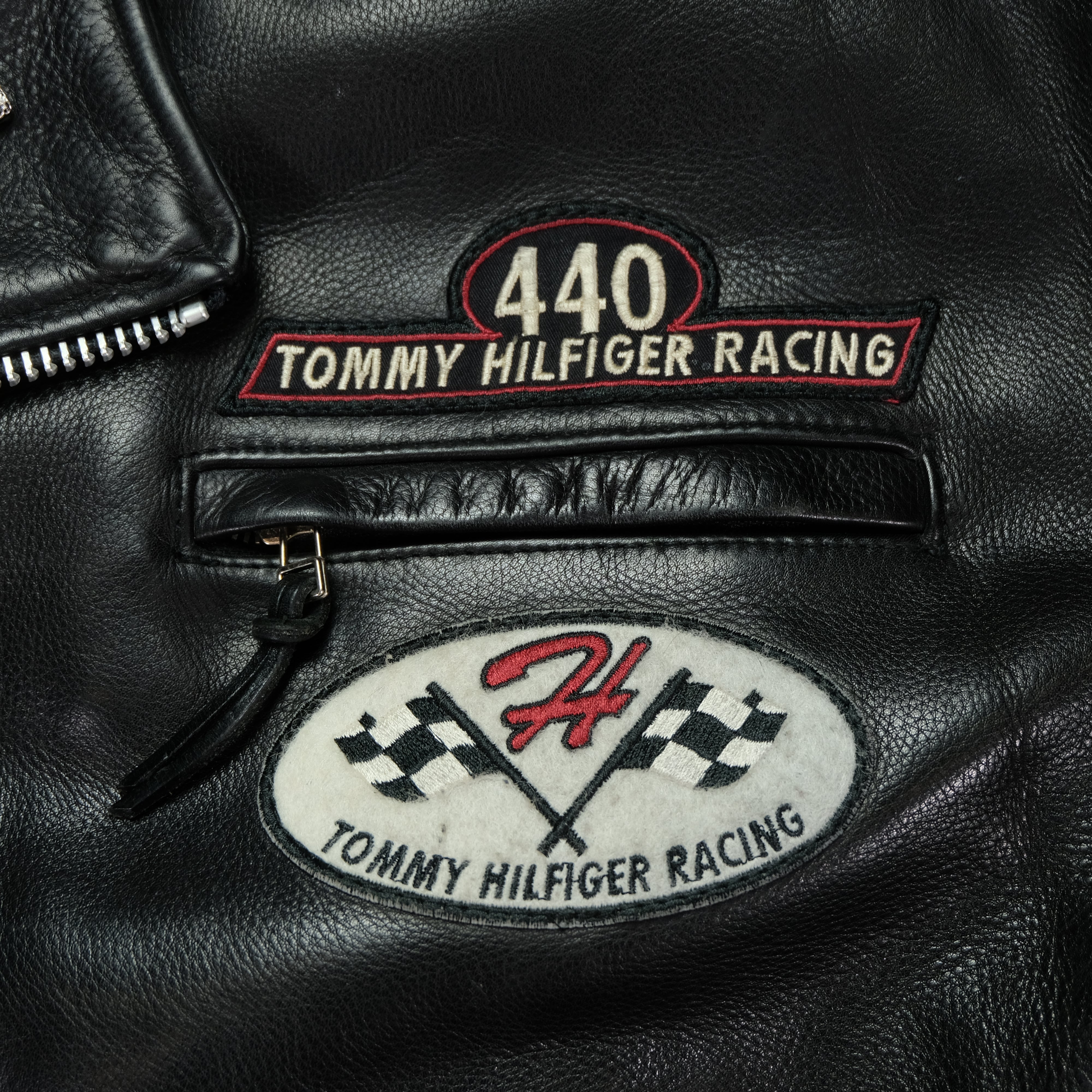 Men’s Tommy Hilfiger leather motorcycle racer jacket racing St factory