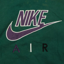 Load image into Gallery viewer, Vintage NIKE Air Spell Out Swoosh Hooded Varsity Jacket 90s Green Purple XL

