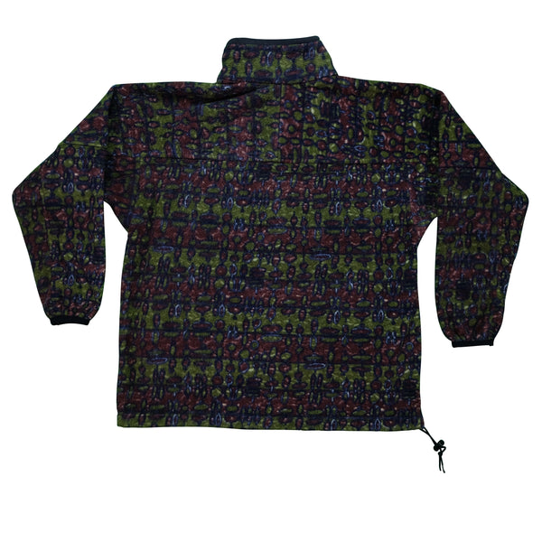 Vintage NIKE Spell Out Swoosh Abstract Geometric Half Zip Pullover Fleece Sweatshirt 90s 2000s Multicolor Women's M
