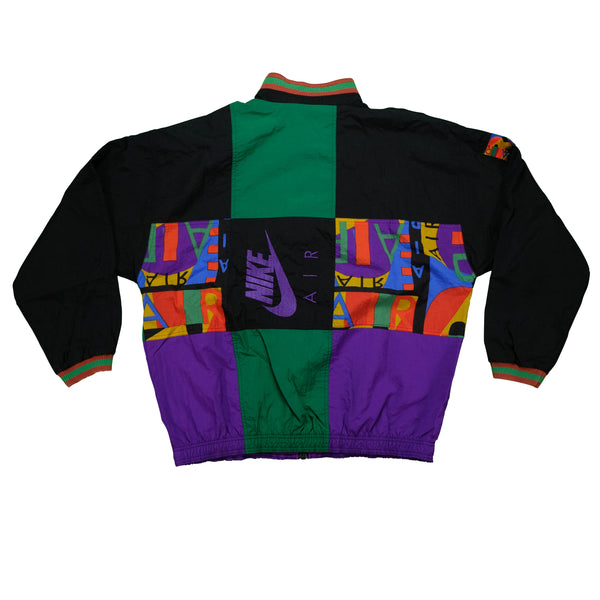 Vintage NIKE Air Abstract Color Block Spell Out Jacket 80s 90s Multicolor XL