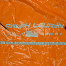 Load image into Gallery viewer, Vintage POLO SPORT Ralph Lauren Spell Out USA Flag Windbreaker Jacket 90s Orange Silver S

