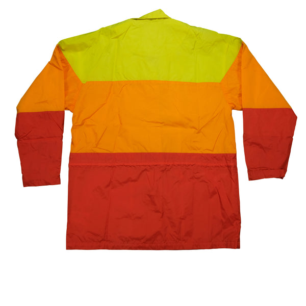 Vintage NIKE Swoosh Gradient Color Block Striped Windbreaker Jacket 90s Red Orange Yellow Women's M
