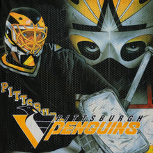 Load image into Gallery viewer, Vintage CCM Pittsburgh Penguins Goalie Mask All Over Print Hockey Jersey 90s Black
