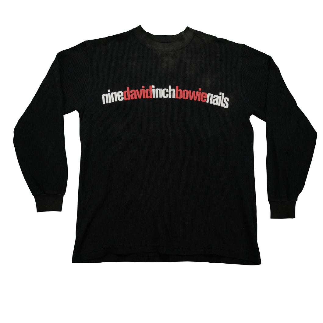 Vintage BROCKUM Nine Inch Nails x David Bowie Tour Long Sleeve Thermal T Shirt L