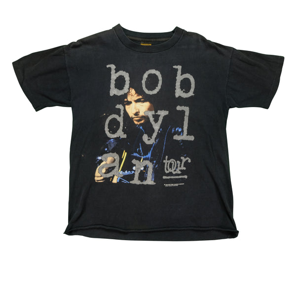 Vintage BROCKUM Bob Dylan Portrait 1992 Tour T Shirt 90s Black L