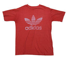 Load image into Gallery viewer, Vintage ADIDAS Spell Out Trefoil T Shirt 80s 90s Red XL
