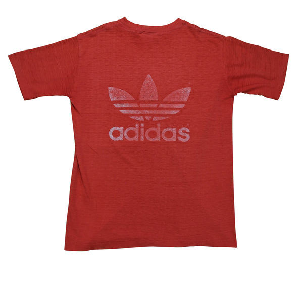 Vintage Adidas Spell Out Trefoil T Shirt 80s 90s
