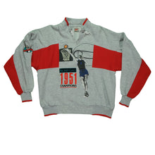 Load image into Gallery viewer, Vintage NIKE Sports Classics 1951 Basketball Champions Spell Out Color Block Mock Neck Sweatshirt 80s 90s Gray Red L
