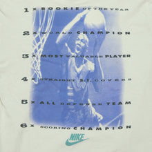 Load image into Gallery viewer, Vintage NIKE What Time Is It? Michael Jordan Spell Out Swoosh T Shirt 90s White Youth L
