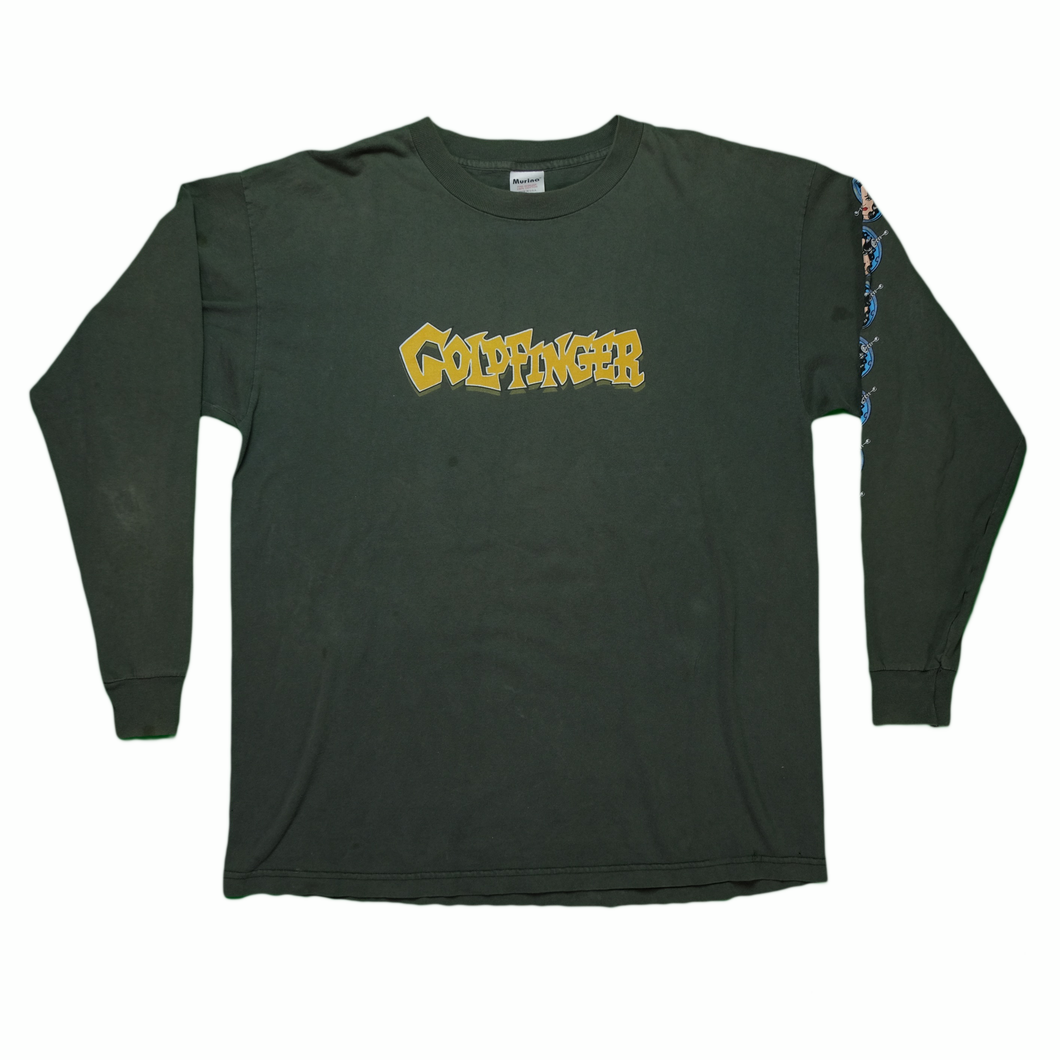 Vintage MURINA Goldfinger 1996 Tour Long Sleeve T Shirt 90s Green XL
