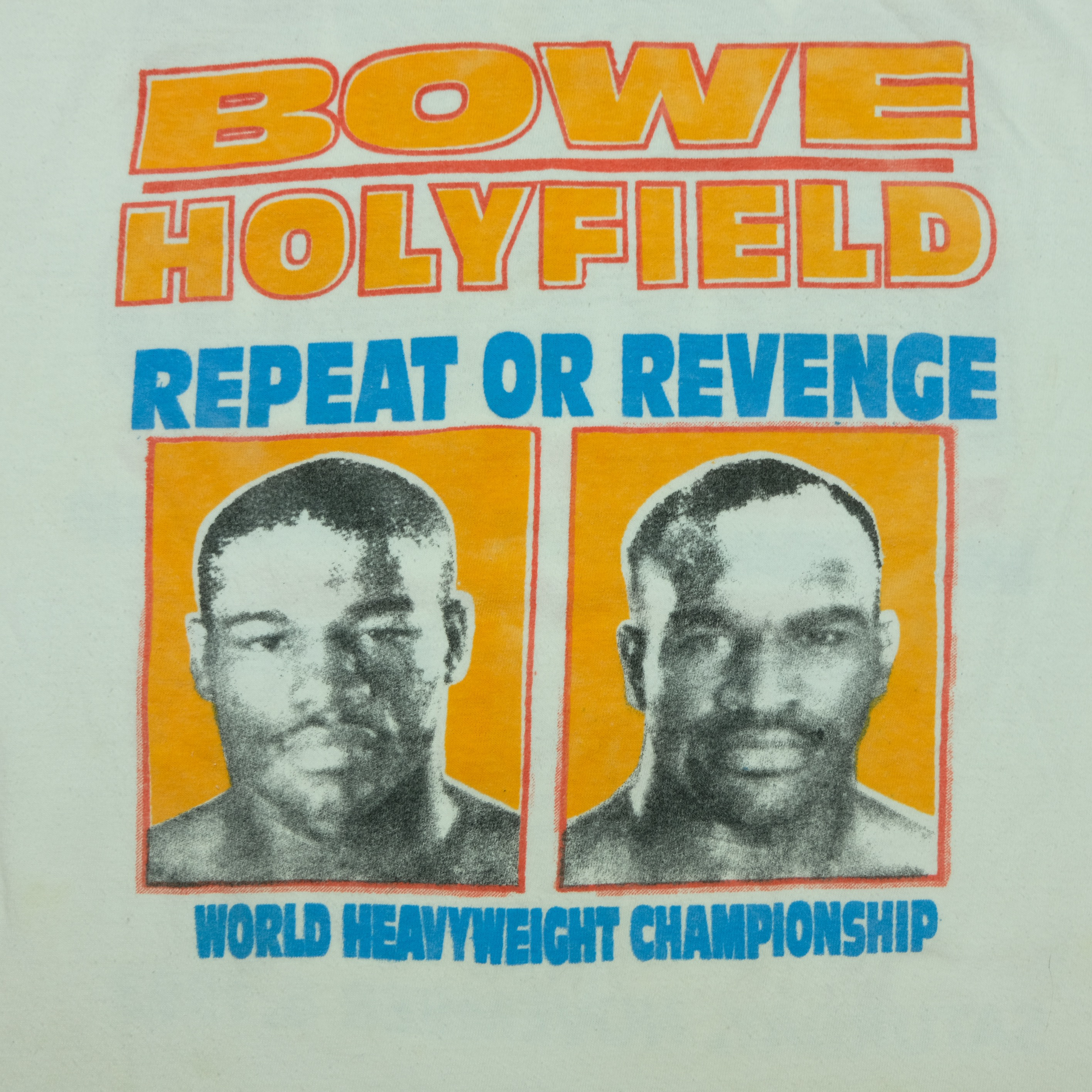 Vintage 1993 Evander Holyfield vs Riddick Bowe Repeat or Revenge Boxing  Match Tee