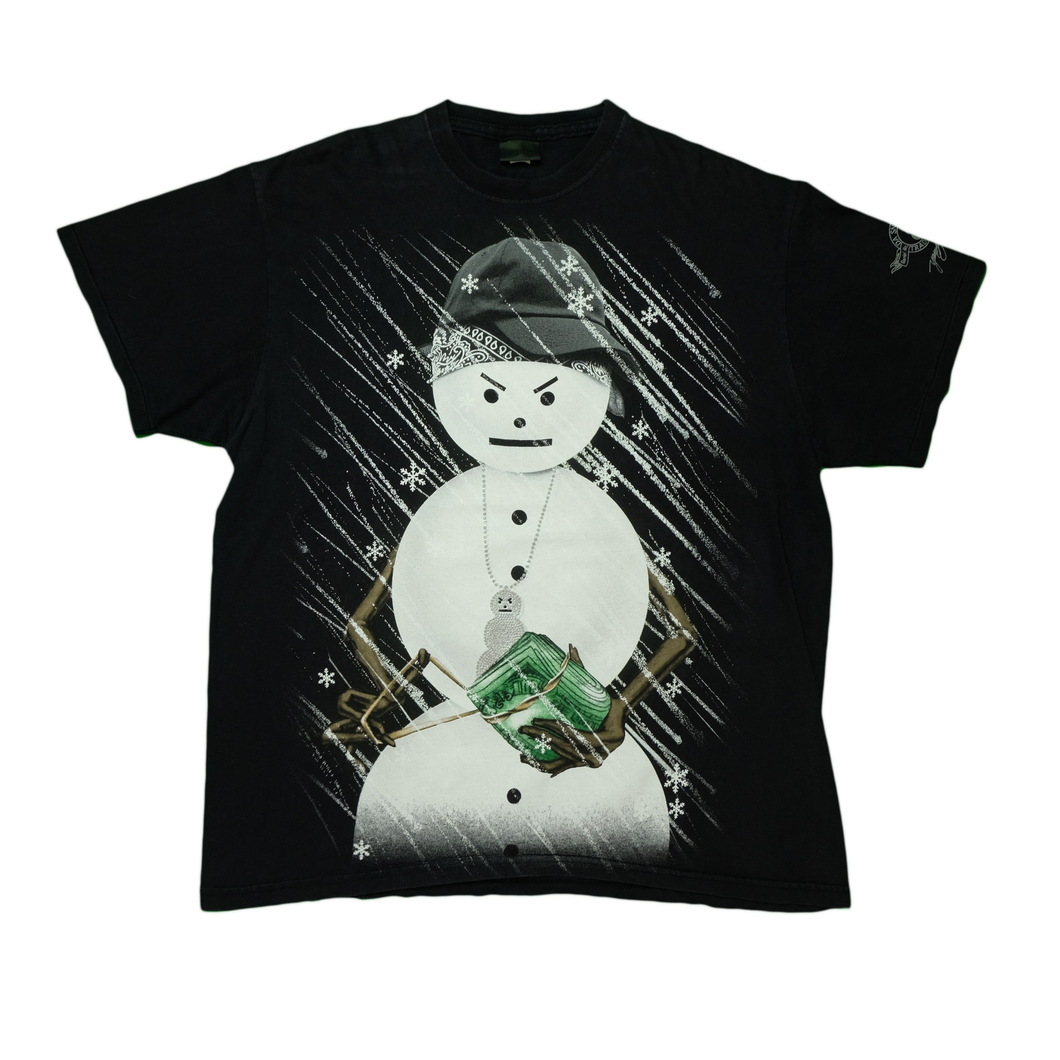 Vintage CHANGES Young Jeezy Da Snowman T Shirt 2000s Black L