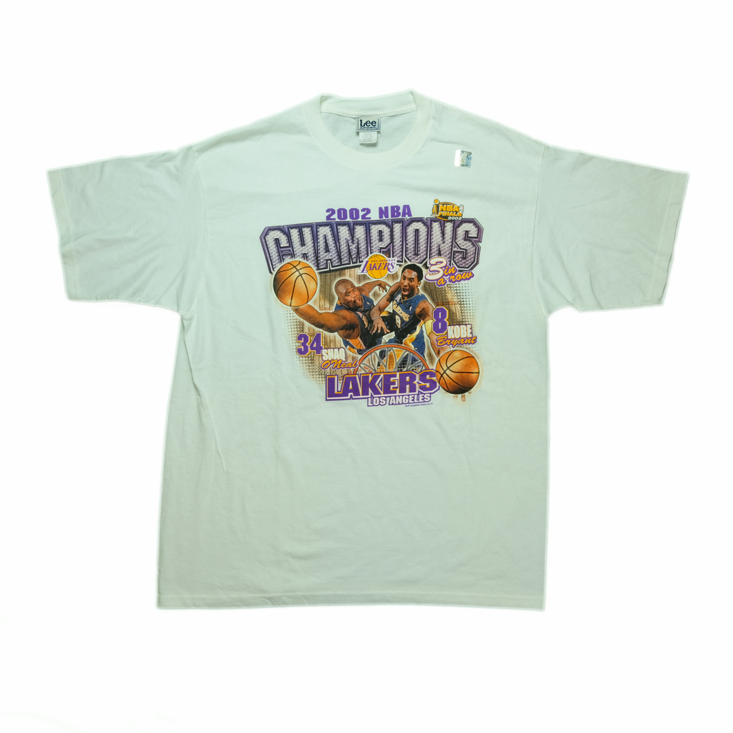 Vintage 2002 NBA Champion Los Angeles Lakers Kobe Bryant & Shaq T-Shirt  X-Large!