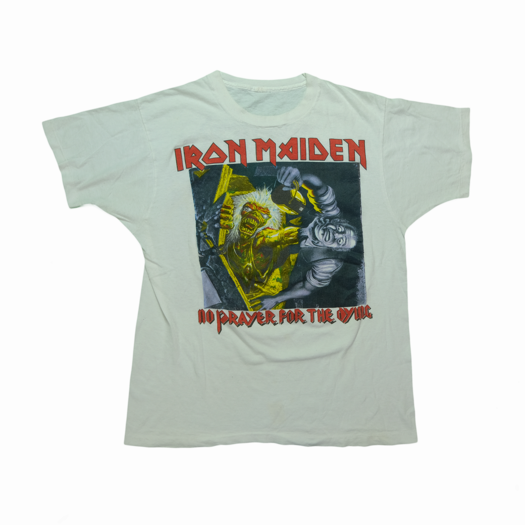 Vintage Iron Maiden x Anthrax No Prayer For The Dying 1991 Tour T Shirt 90s White