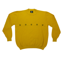 Load image into Gallery viewer, Vintage MCM The Golden Jeans Center Striped Merino Wool Sweater 2000s Yellow 2XL
