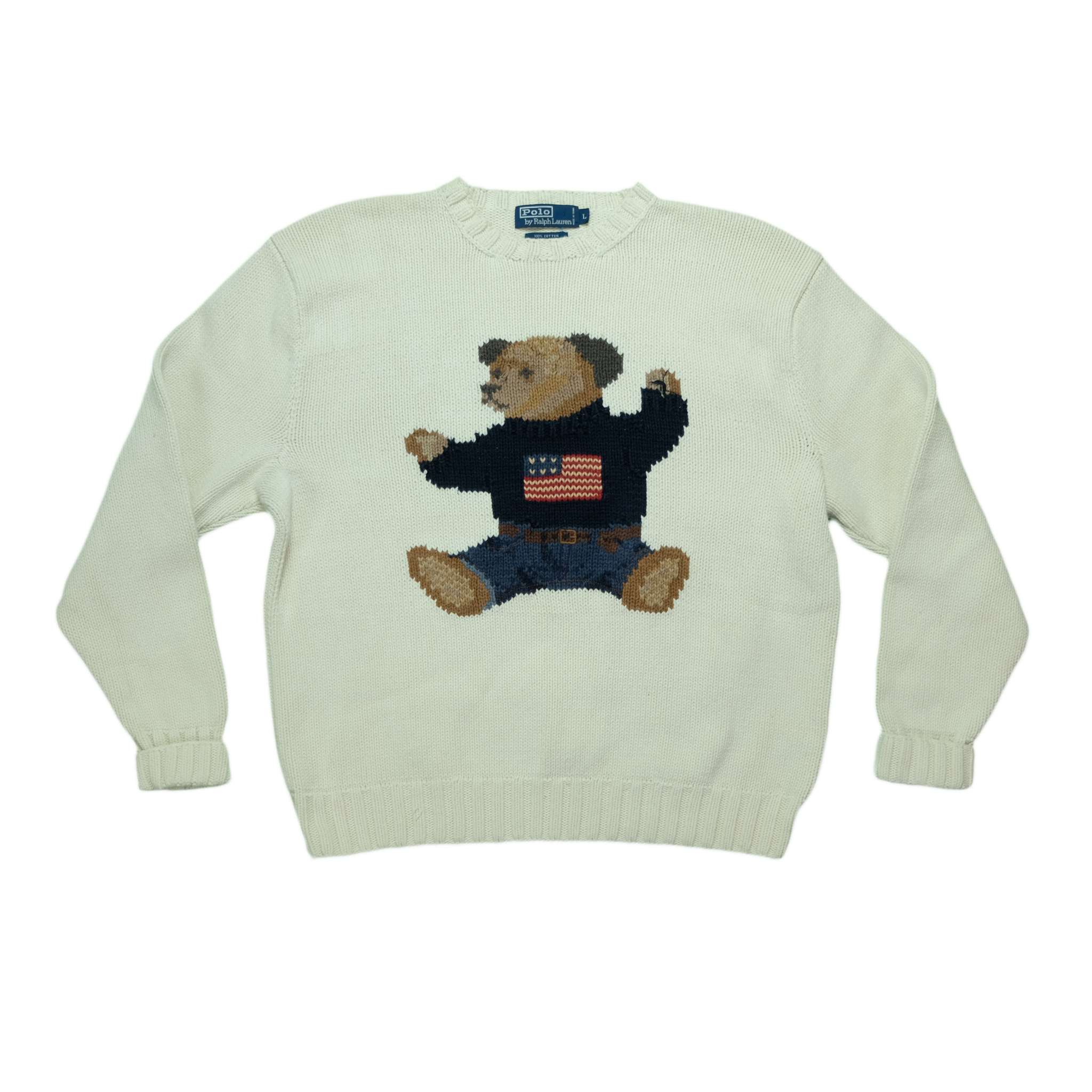 Vintage ralph lauren bear sweater best sale