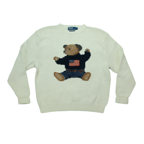 Polo Ralph Lauren Sitting USA Flag Bear Sweater - Reset Web Store