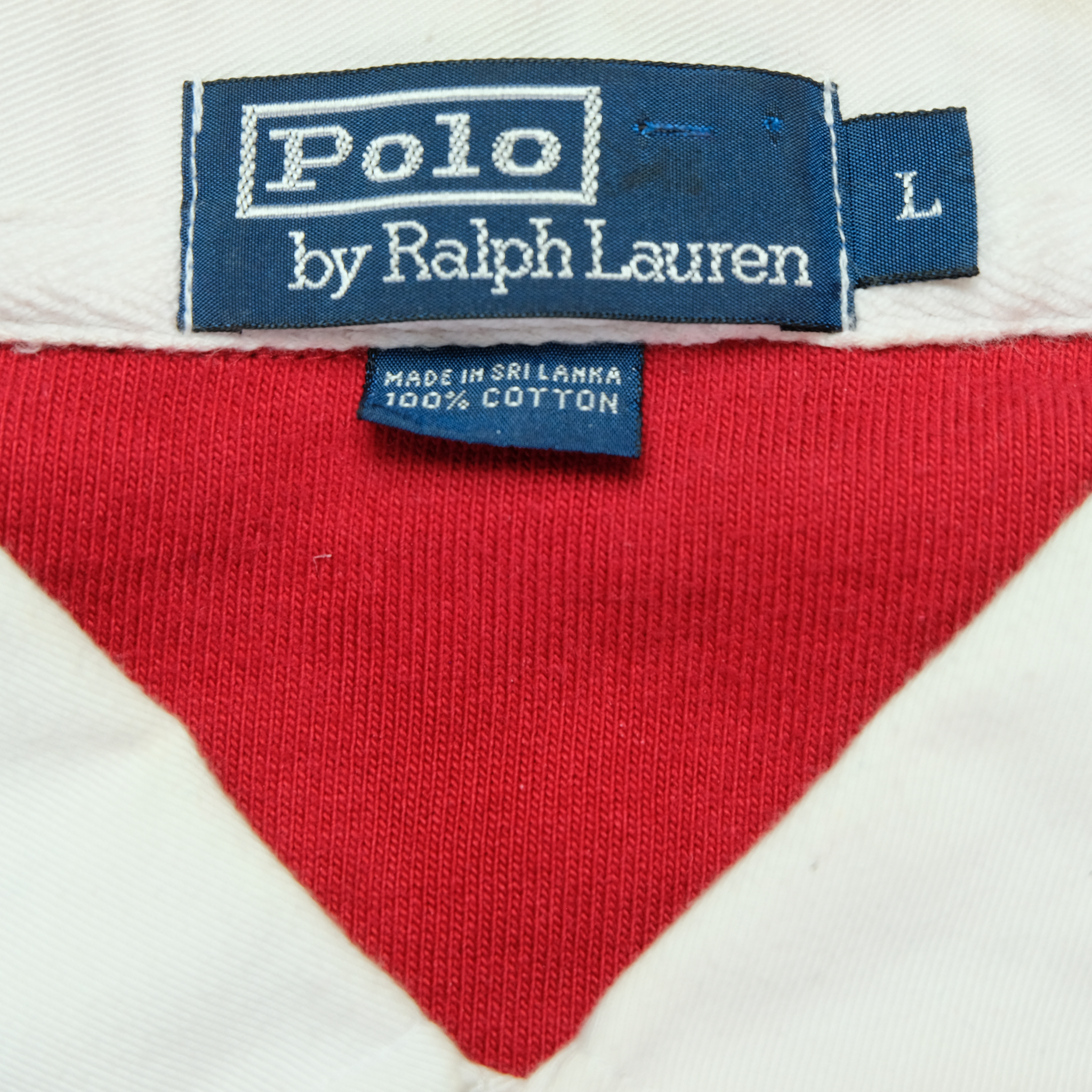 Vintage POLO RALPH LAUREN US 67 Spell Out Rugby Shirt 90s Red L